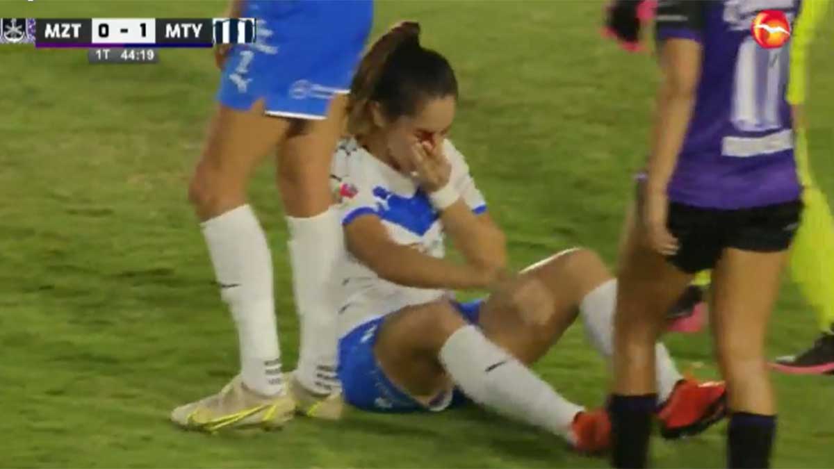 Desirée Monsiváis sufrió aparatoso corte en la nariz en el Mazatlán vs Rayadas